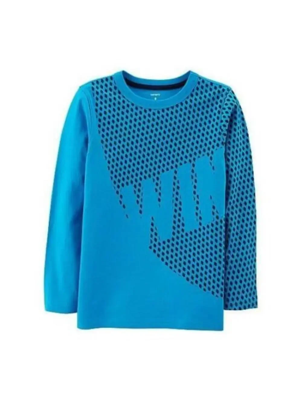 Carters Shirt Boys 4/5 Blue WIN Long Sleeve Crew Sports Tee